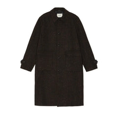 Les Deux - Herringbone Wool Coat | Dark Brown