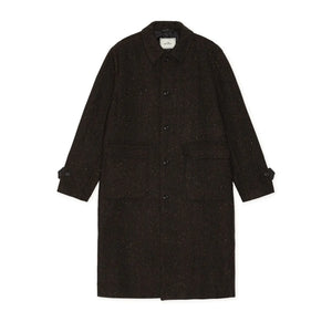 Les Deux - Herringbone Wool Coat | Dark Brown