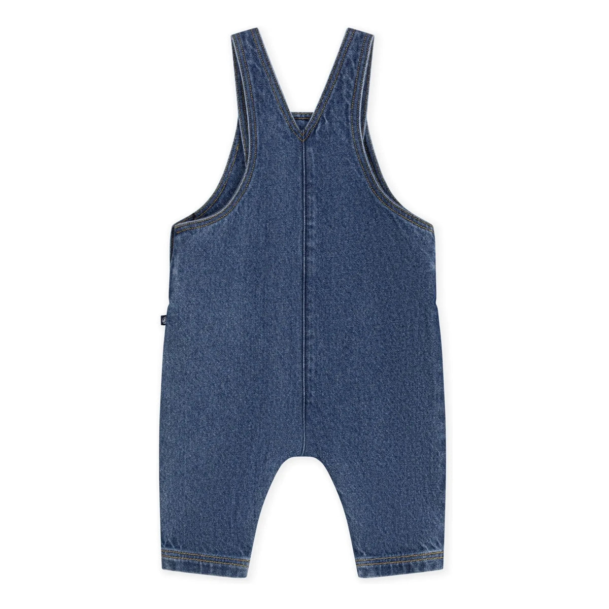 Petit Bateau - Organic Cotton Denim Heart Dungaree | Blue