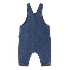 Petit Bateau - Organic Cotton Denim Heart Dungaree | Blue