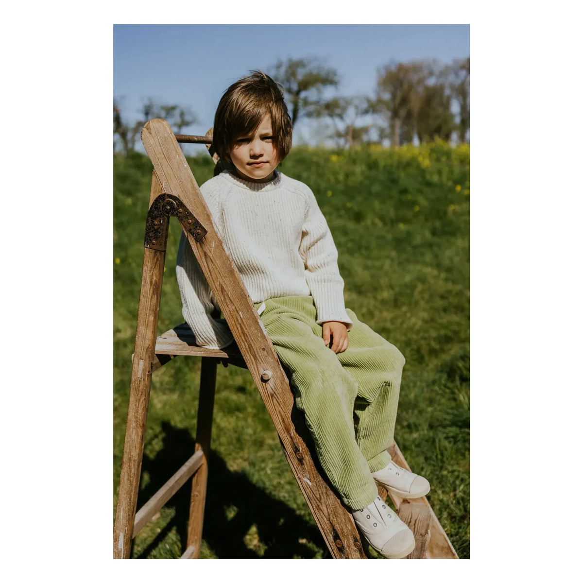 Yuki - Organic velvet pants | Olive