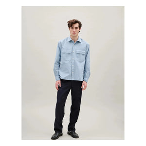 Forét - Lunar Check Overshirt | Light Blue