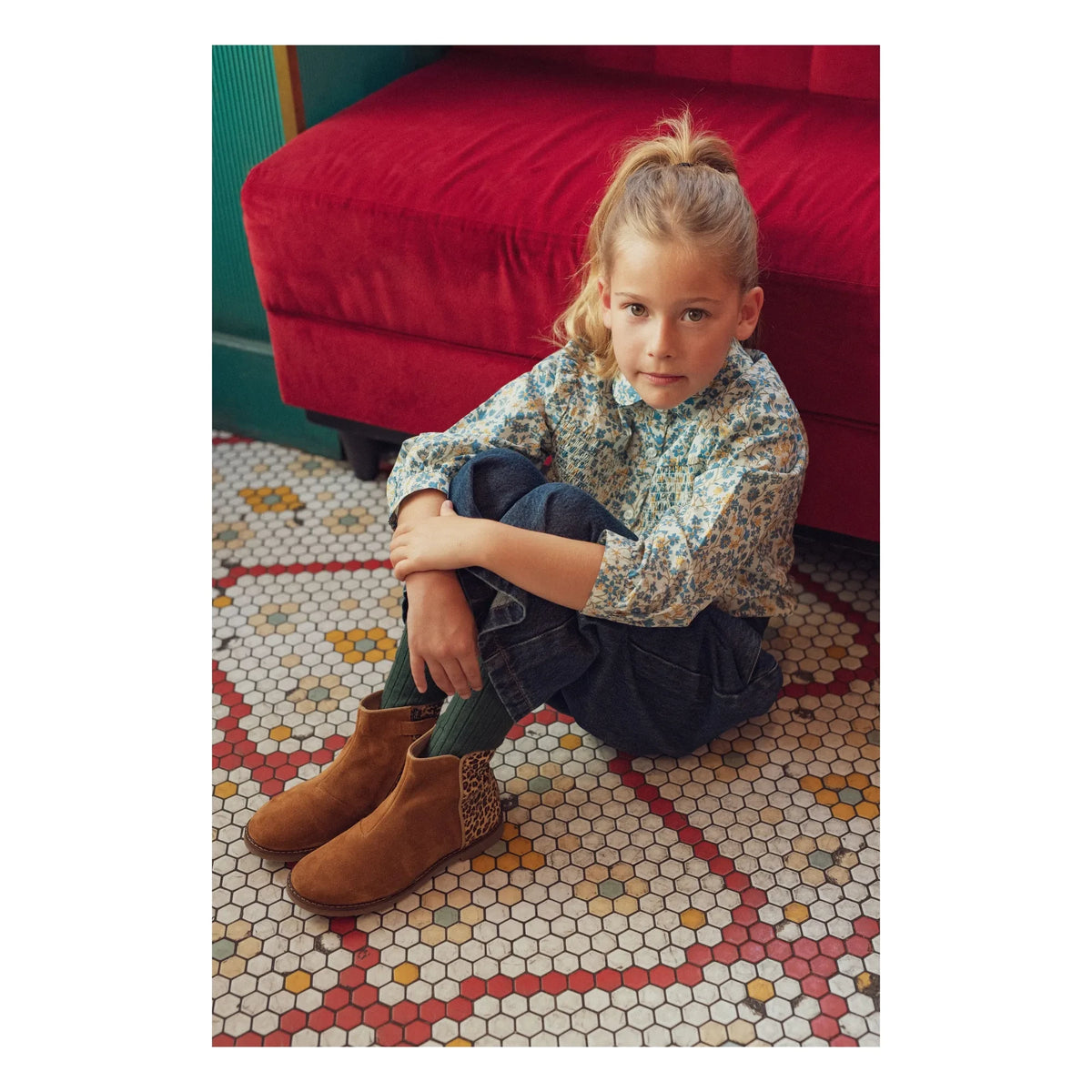 Pom d'Api - Trip Back Velvet Leopard Boots | Beige