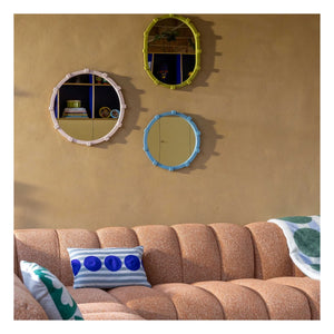 &Klevering - Chunk Round Mirror | Blue