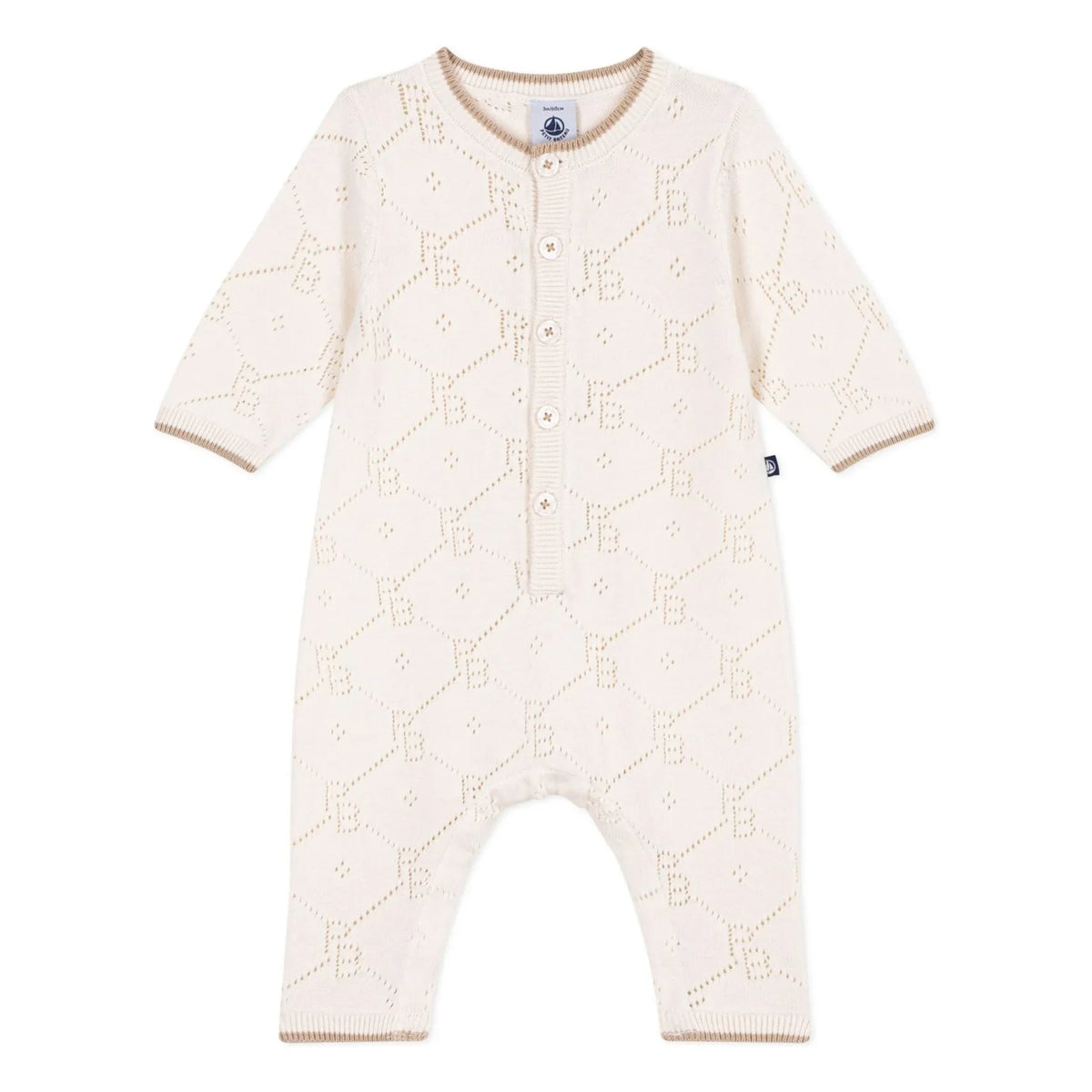 Petit Bateau - Organic Cotton PB Ruffled Romper | Ecru