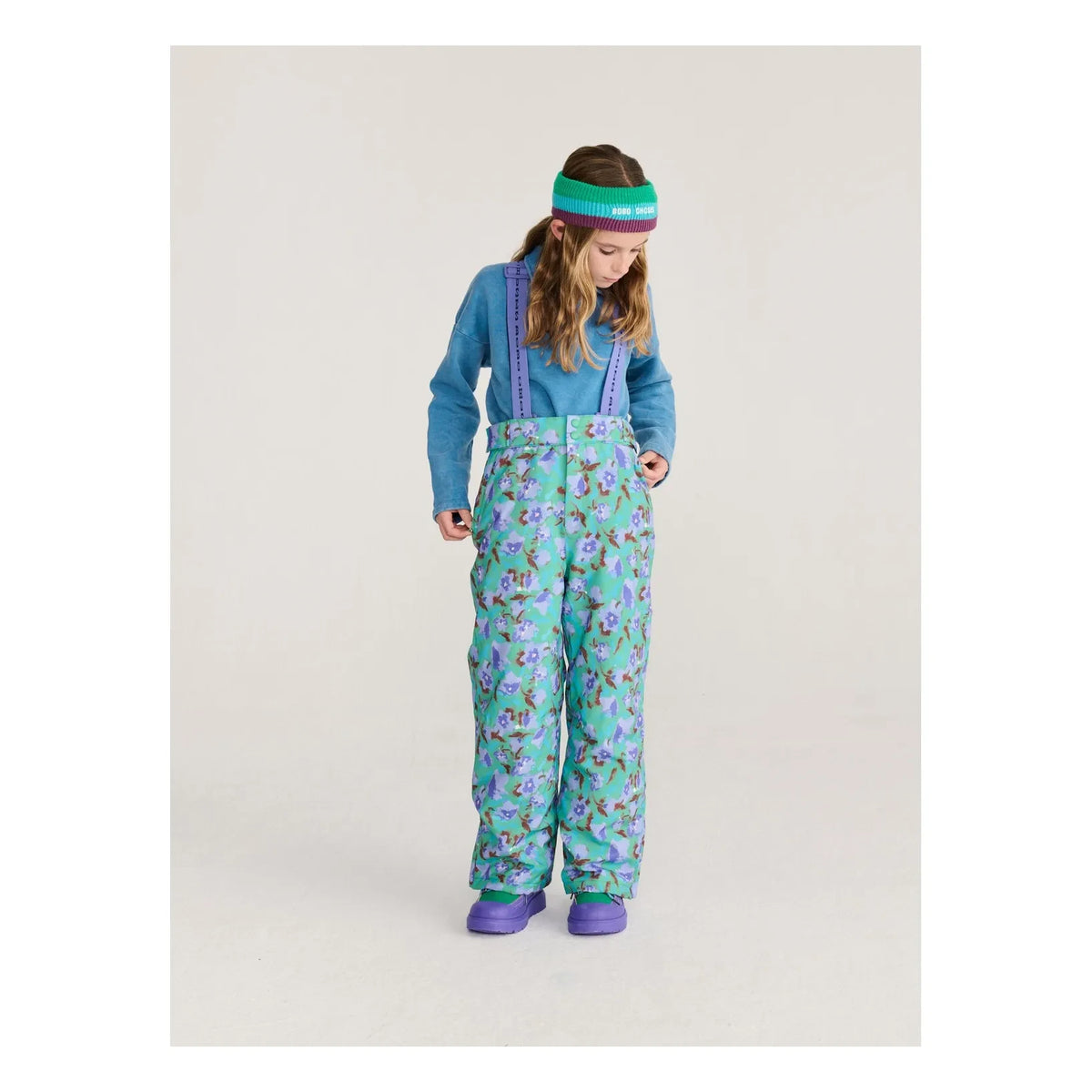 Bobo Choses - Flowery Recycled Fiber Ski Pants | Turquoise