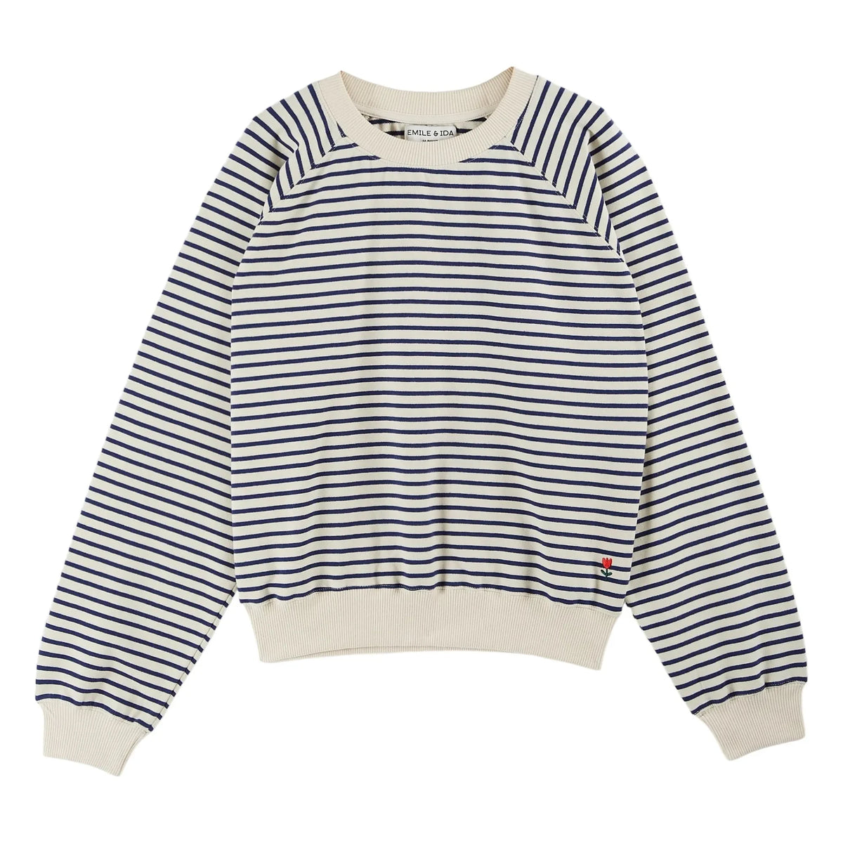 Emile et Ida - Striped Organic Cotton Sweatshirt | Navy Blue