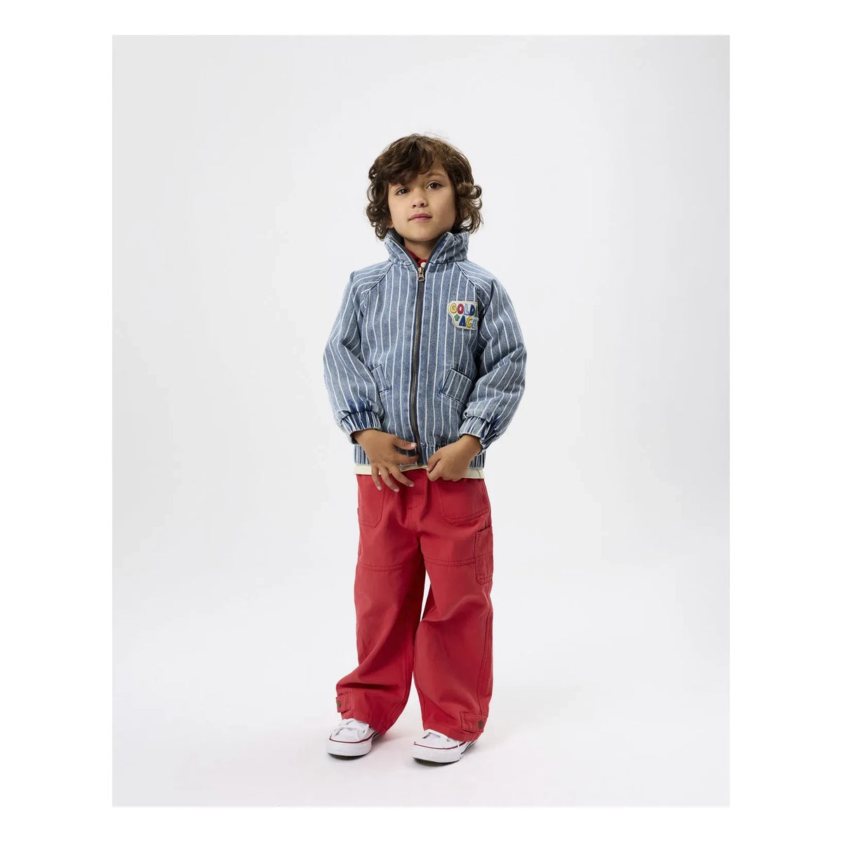 Goldie + Ace - Striped Denim Jacket | Blue