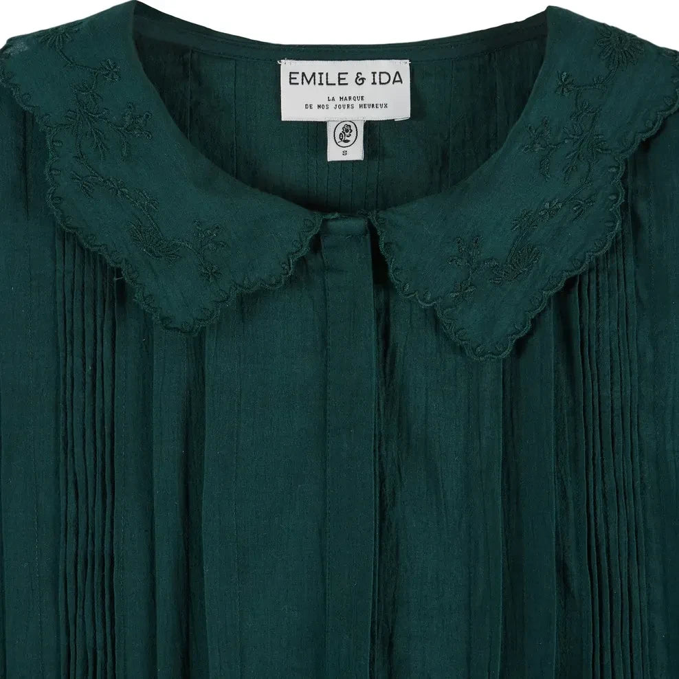 Emile et Ida - Elisabeth Vintage Blouse | Forest Green