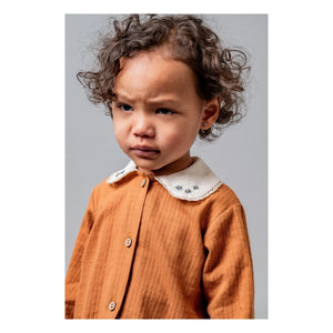 birinit - Claudine Collar Blouse Organic Cotton | Terracotta