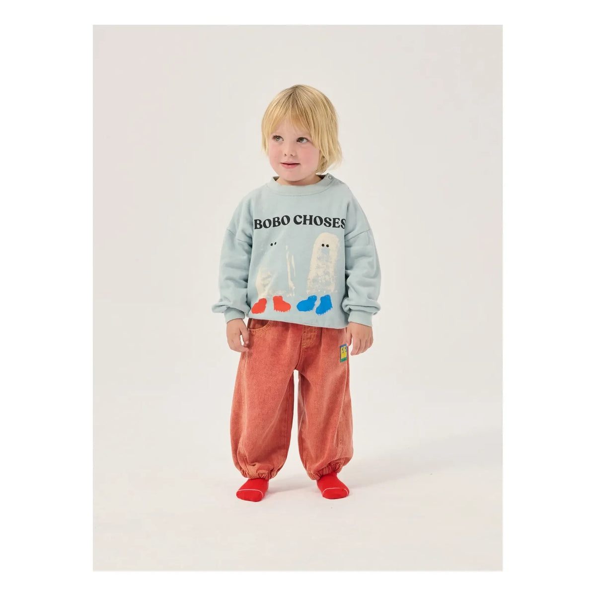 Bobo Choses - Washed Organic Cotton Denim Jeans | Red