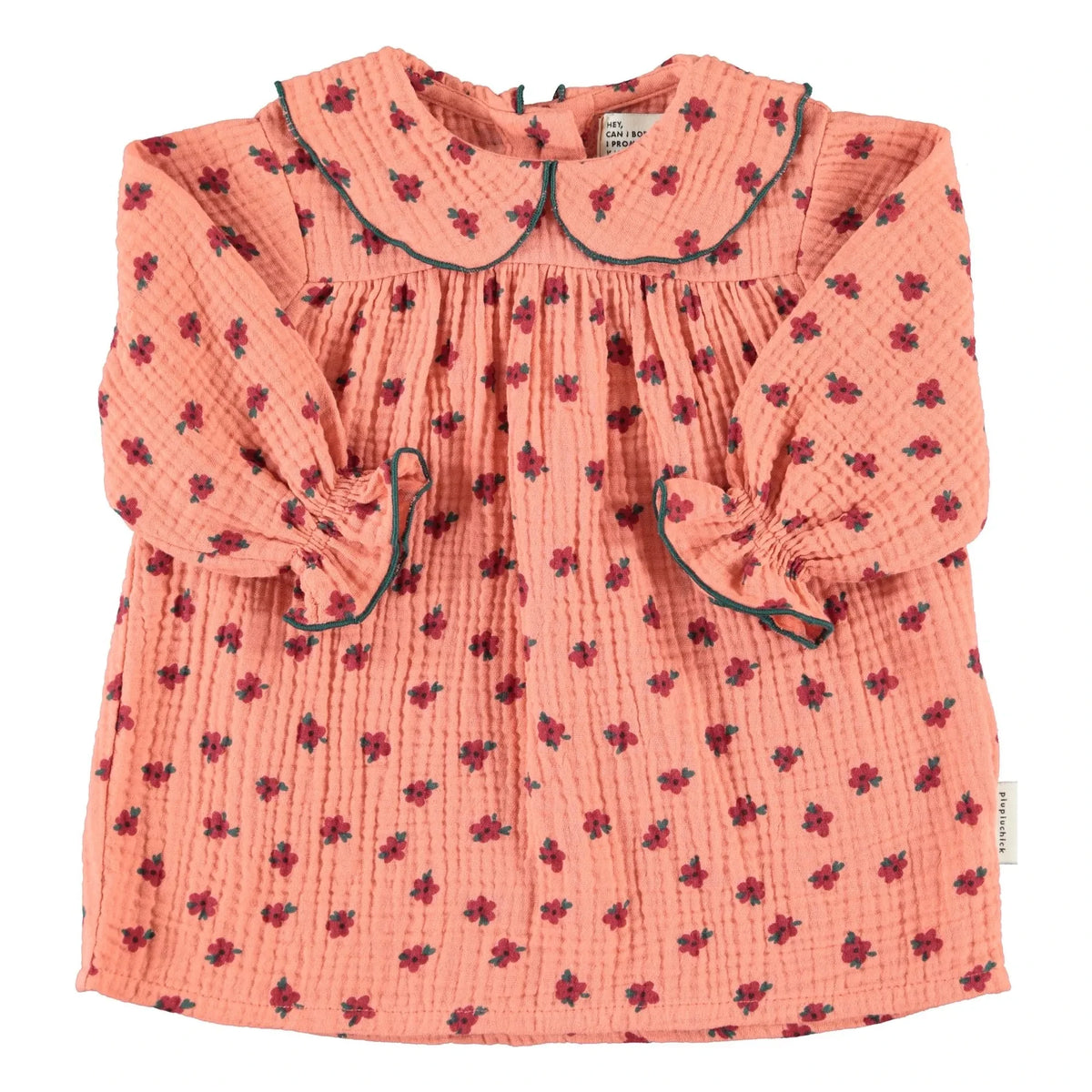 Piupiuchick - Organic Cotton Baby Floral Dress | Coral
