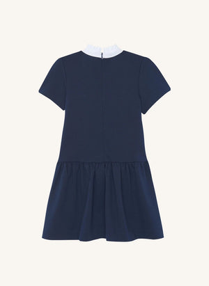 Tartine et Chocolat - Ruffled Collar Button Dress | Navy