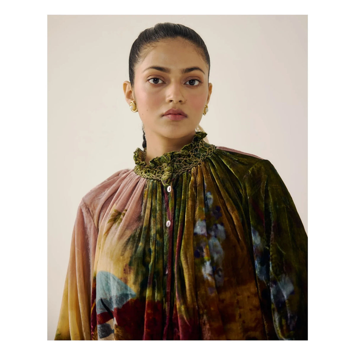 CORD - Farmer Lakeside Velvet Blouse | Burgundy