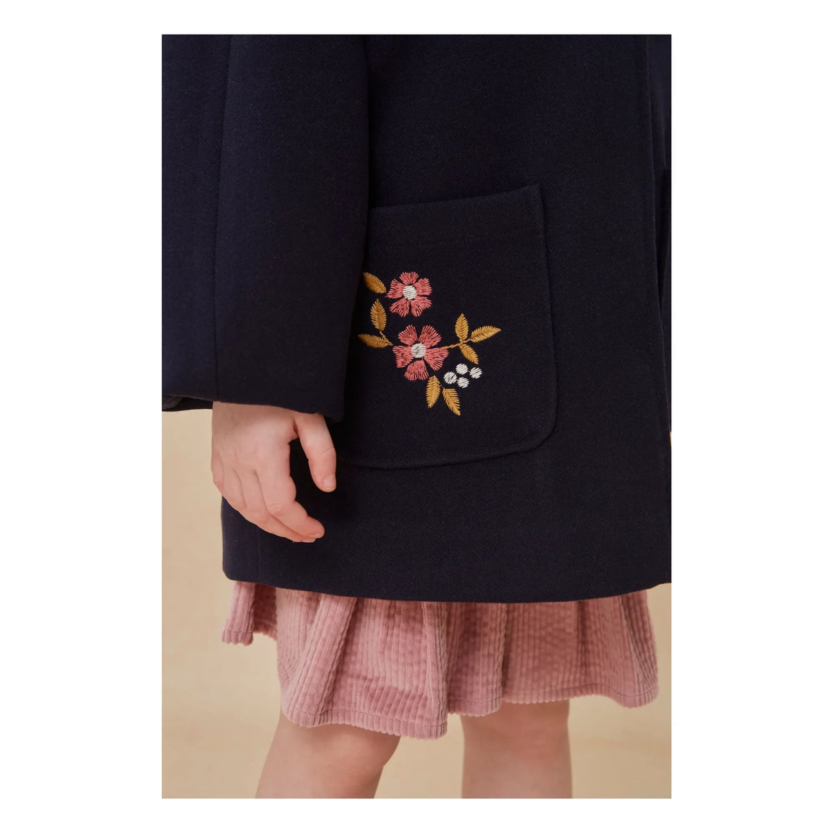 C'era Una Volta - Embroidered Nancy Coat | Navy