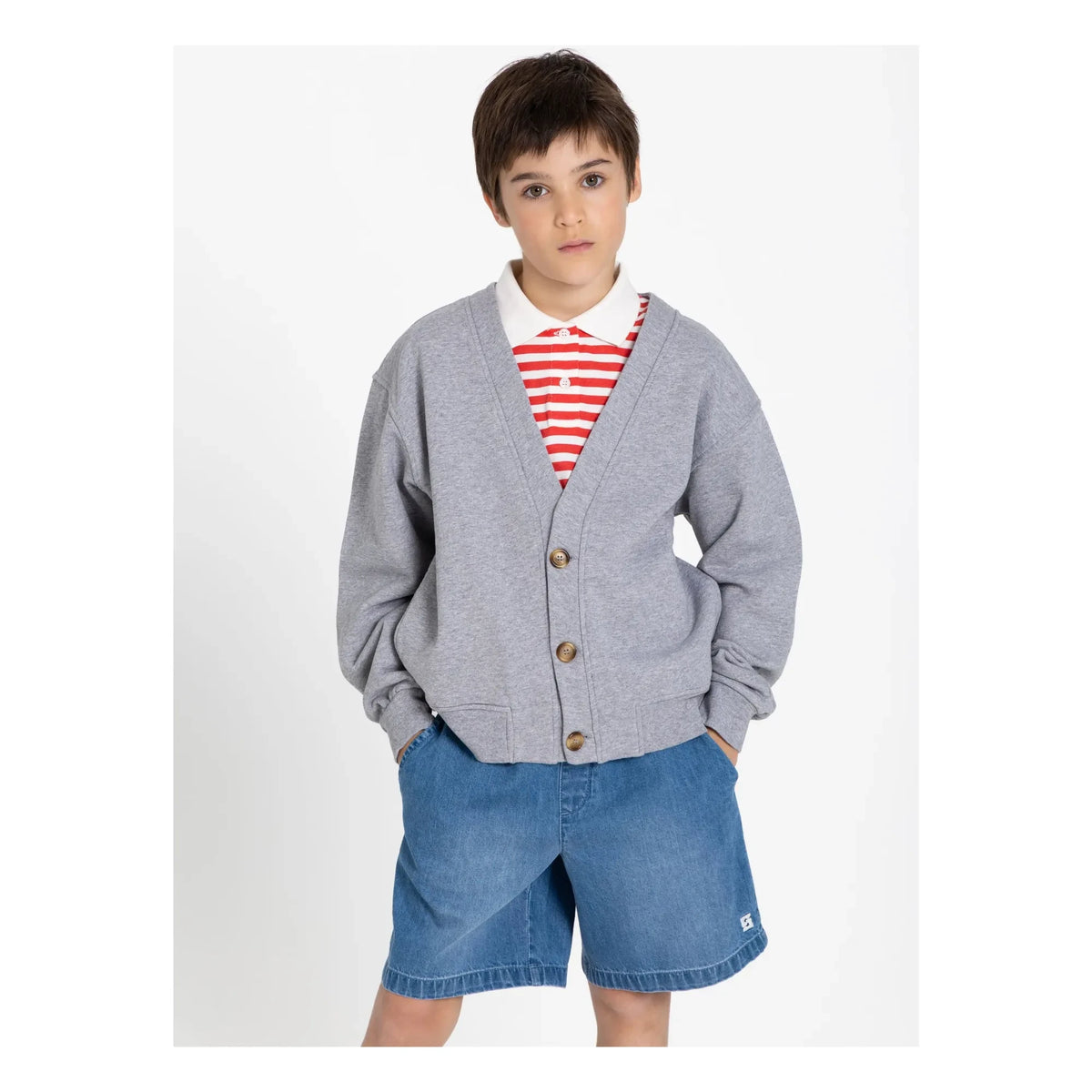 Smallable Kid - Ostmark Organic Cotton Cardigan | Gray Melange
