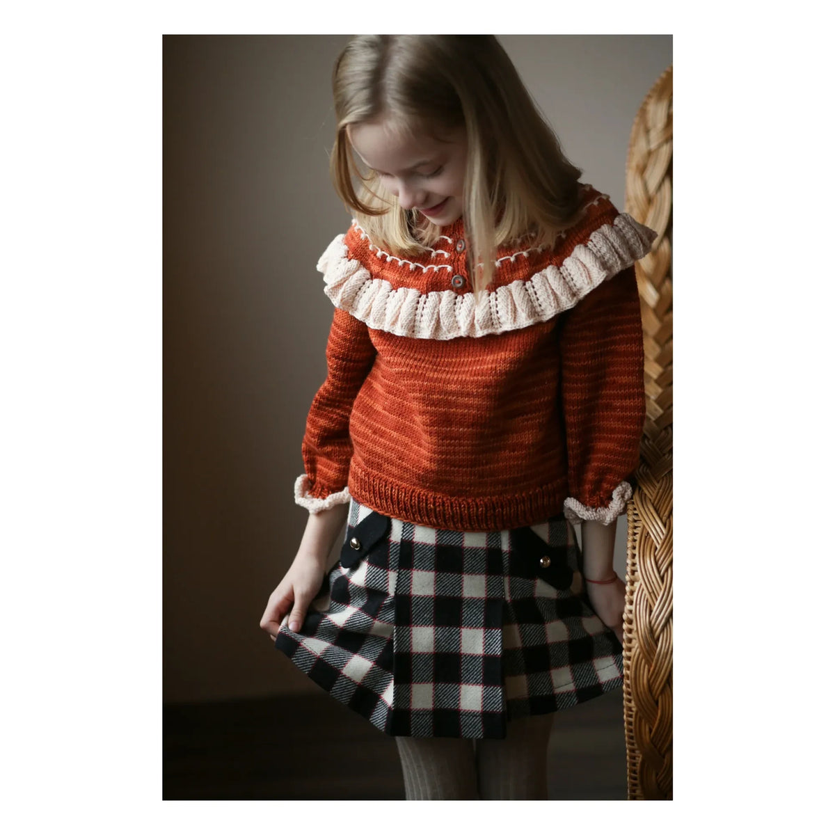 Kalinka - Dianna Wool plaid skirt | Black