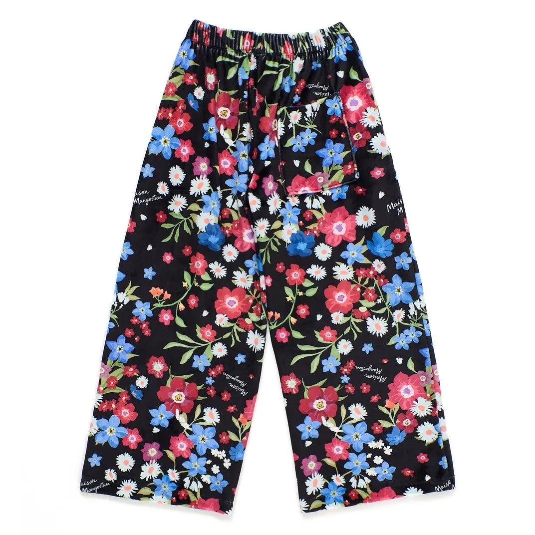 Maison Mangostan - Fleuri Velours Jogger | Black