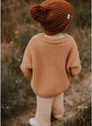 Yuki - Organic Cotton Knit Beanie | Brown