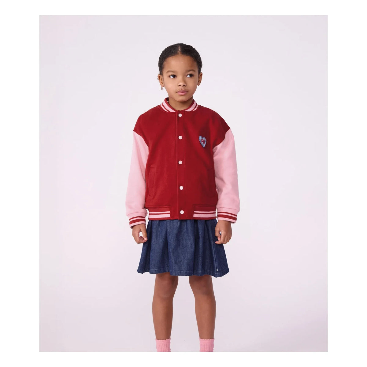 Petit Bateau - Teddy Colorblock PB Organic Cotton Jacket | Red