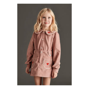 Mipounet - Géraldine Velvet Heart Blouse | Pale Pink