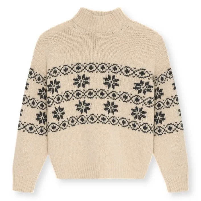 the new society - Lilo Jacquard Sweater | Cream
