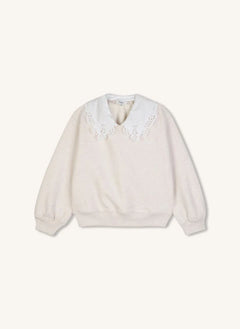 Chloé - Embroidered Organic Cotton Mélange Sweatshirt | Ecru
