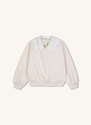 Chloé - Embroidered Organic Cotton Mélange Sweatshirt | Ecru