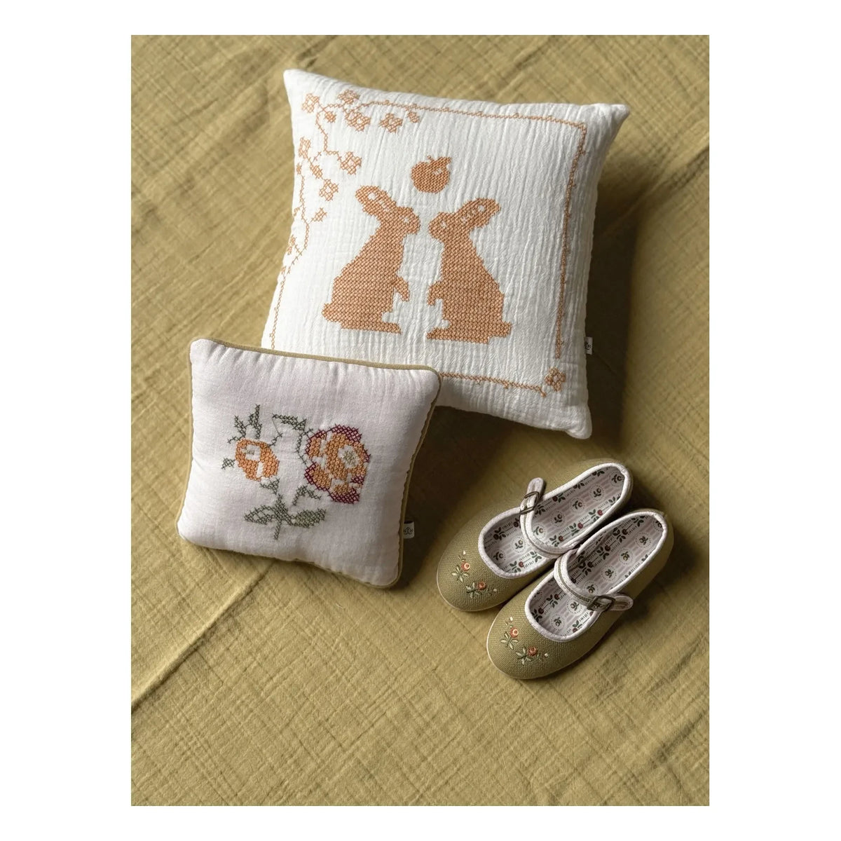Editions Aimable - Hector rabbit cushion | Ivory Gauze
