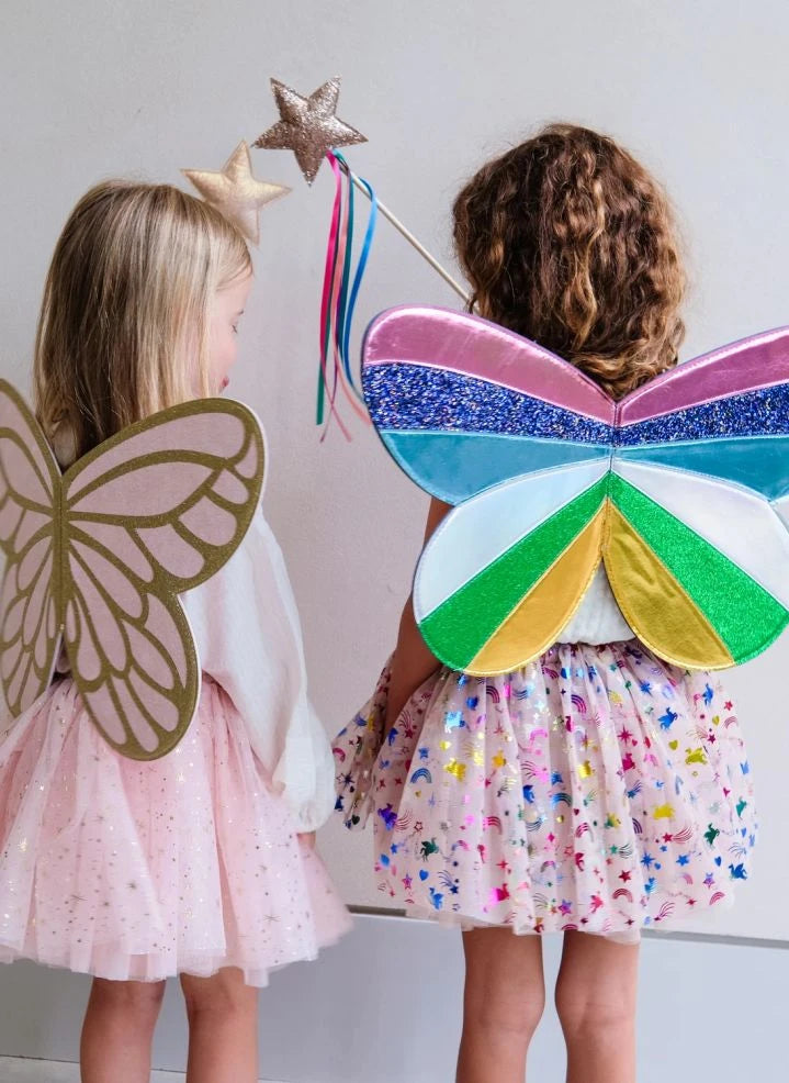 Mimi & Lula - Striped Rainbow Wings | Pink