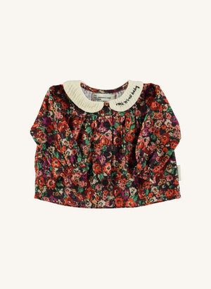 Piupiuchick - Claudine Collar Floral Blouse | Black