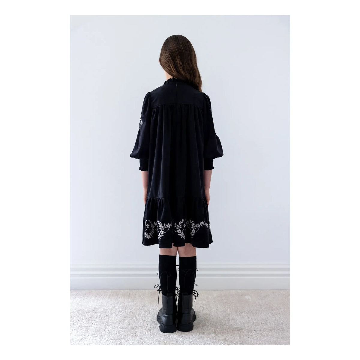 petite Amalie - Embroidered dress | Black
