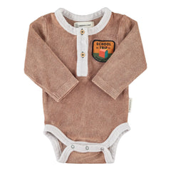 Piupiuchick - School Trip Organic Cotton Terry Bodysuit | Brown