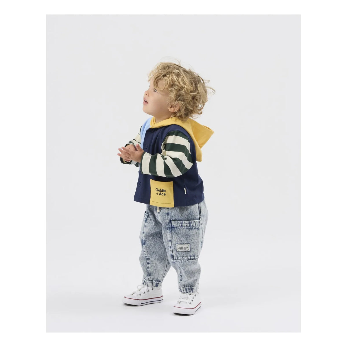 Goldie + Ace - Striped Hooded Jacket | Blue