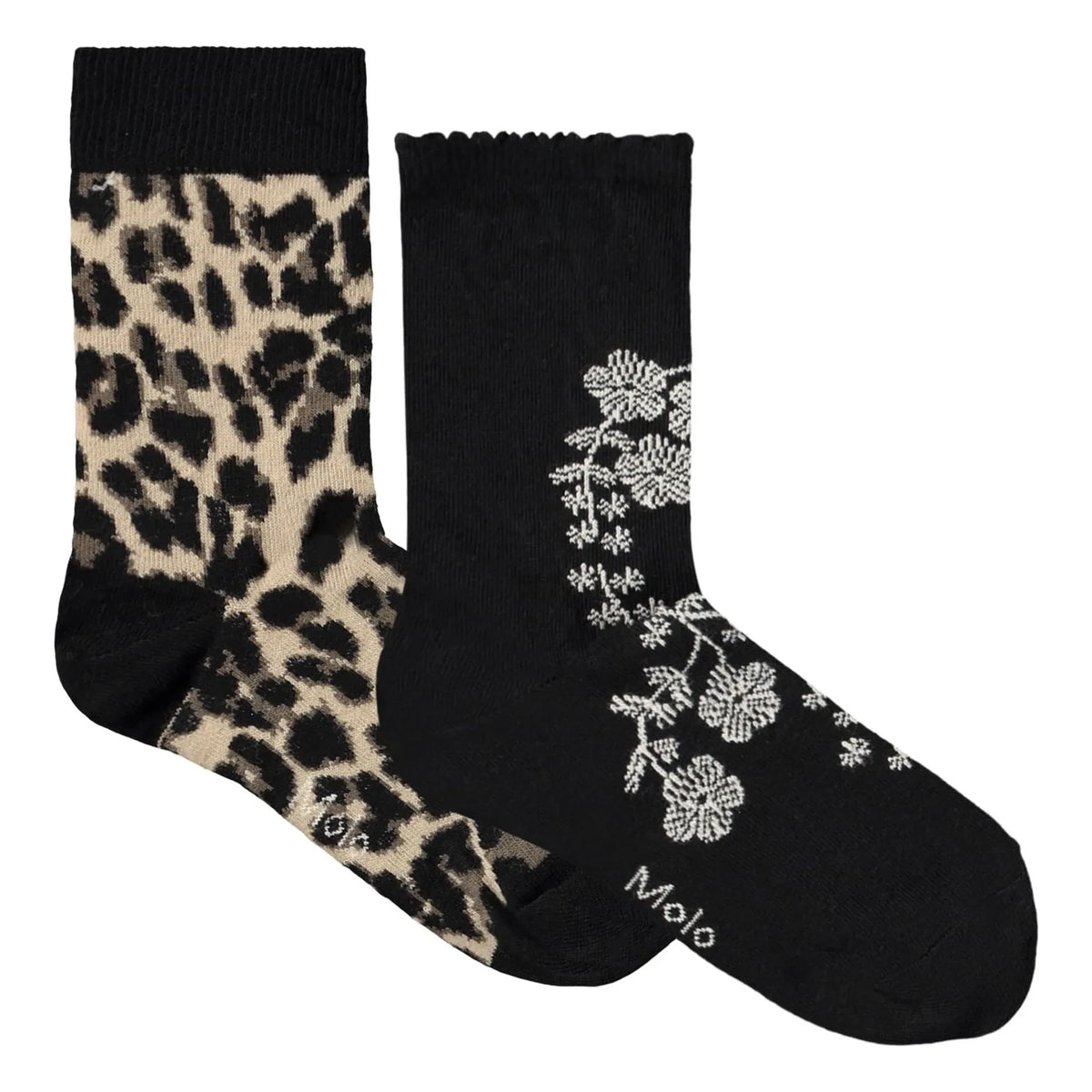 Molo - 2 Pairs Nomi Leopard Sock Set | Black