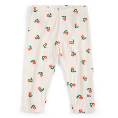 Bobo Choses - Organic Cotton Floral Rib Leggings | Ecru