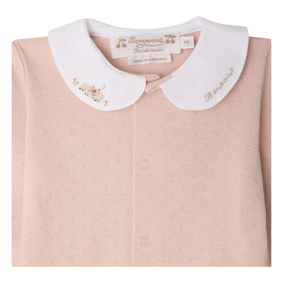 Bonpoint - Cayla Organic Cotton Peter Pan Collar Pajamas | Peach