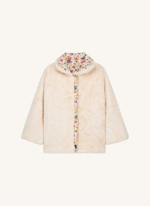 Louise Misha - Dalila Reversible Faux Fur Coat Organic Cotton | Cream