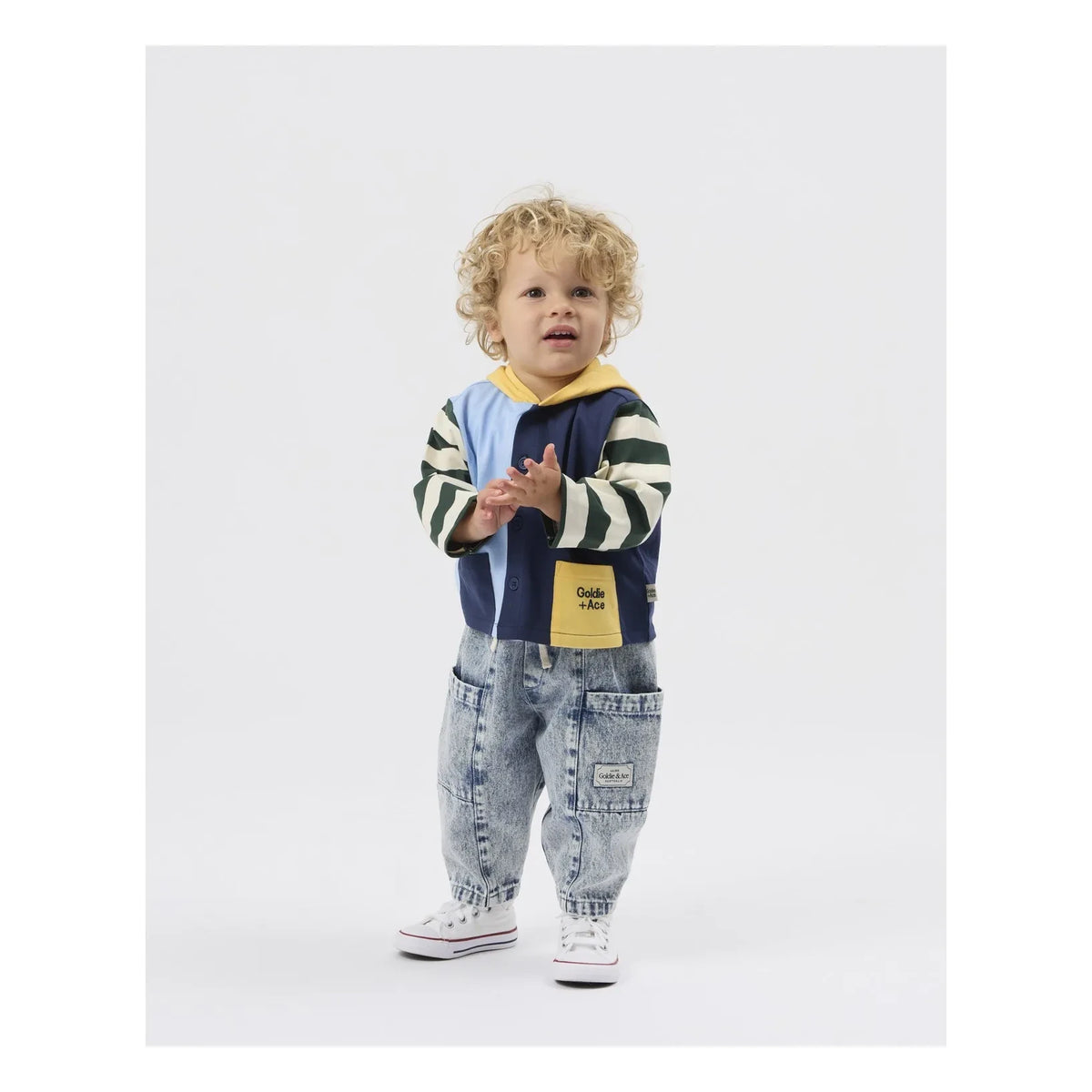 Goldie + Ace - Striped Hooded Jacket | Blue