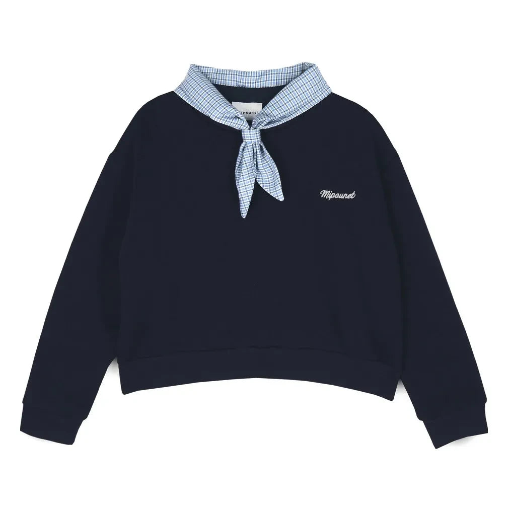 Mipounet - Florence Knot Neck Sweatshirt | Navy