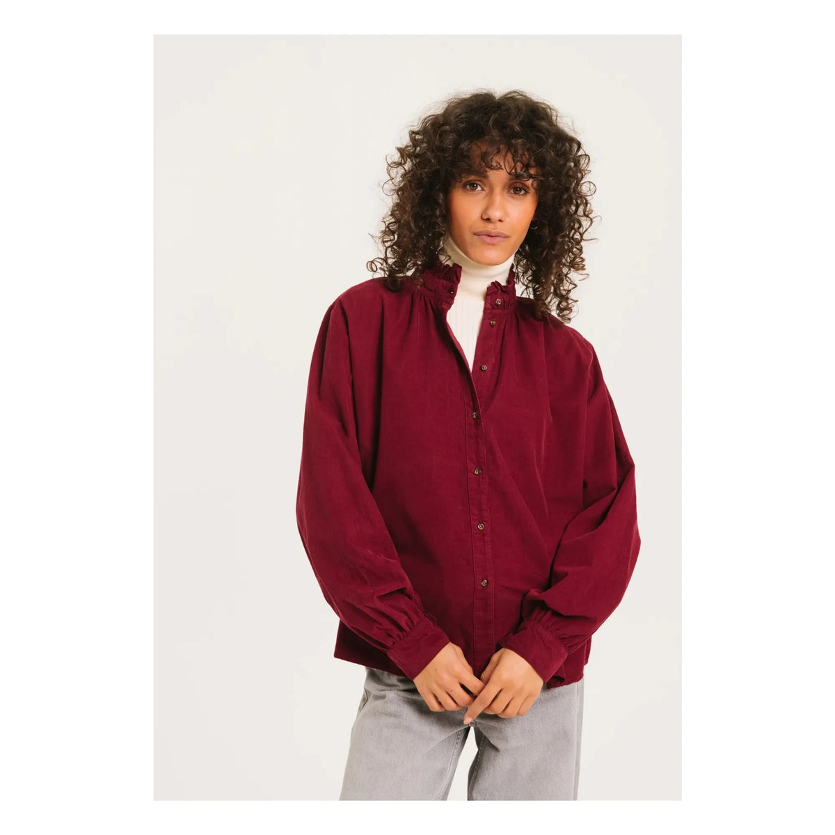 Sacrécoeur - Soline Velvet Blouse | Burgundy