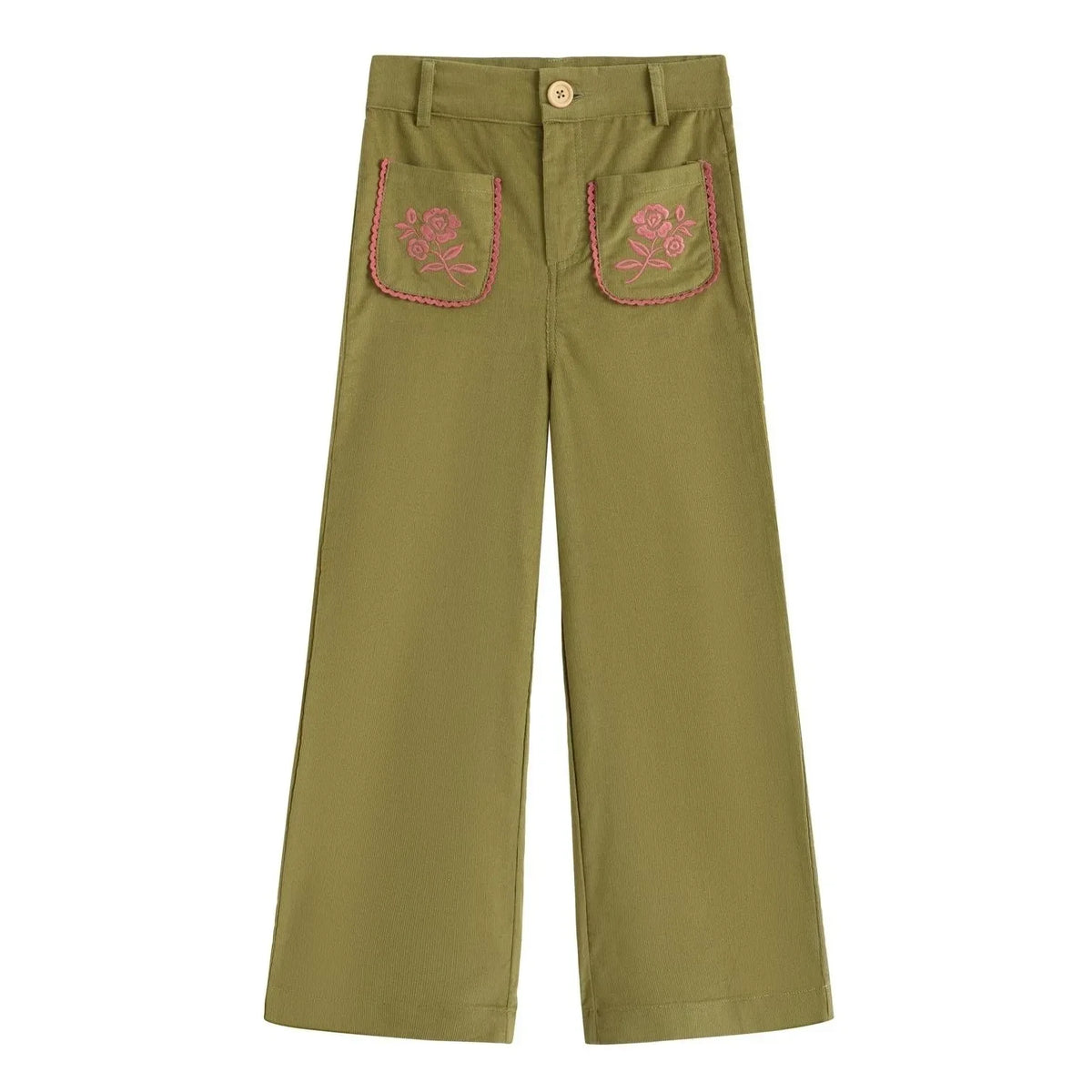 C'era Una Volta - Serena Embroidered Pocket Pants | Olive