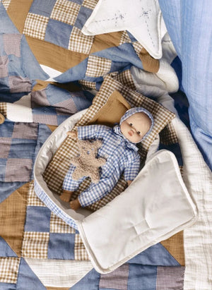 Minikane - Vintage Suitcase: "The Cowboy and the Star," Editions Aimable x Minikane | Blue Vichy Cotton