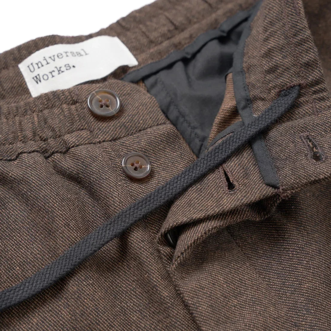 Universal Works - Cotton Pleated Fabric Trousers | Dark Brown