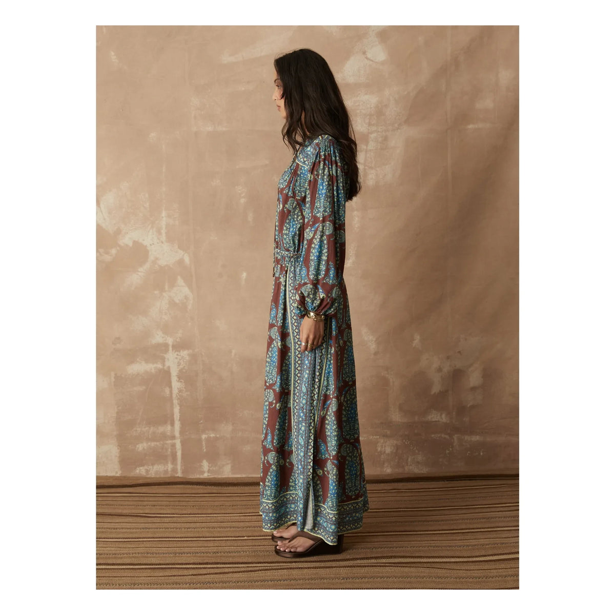 Boteh - Calico Cotton Smock Dress | Chocolate