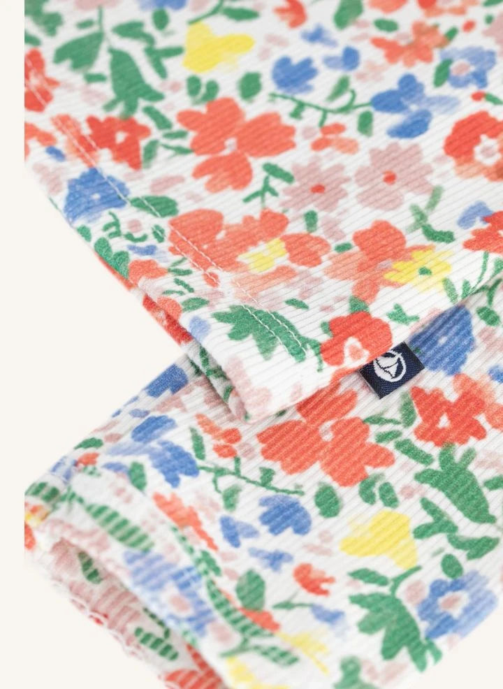 Petit Bateau - Organic Cotton Floral Cardigan | White