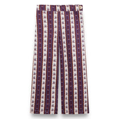 birinit - Montal Flower Patterned Striped Trousers | Purple