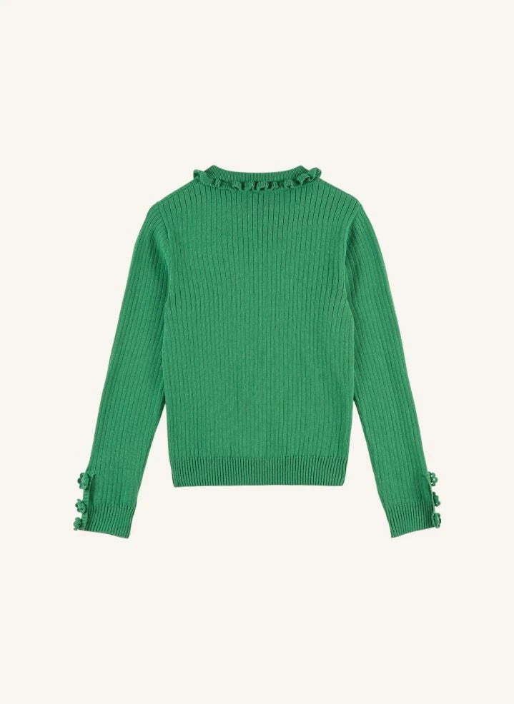 Emile et Ida - Eliane Crochet Sweater | Olive Green