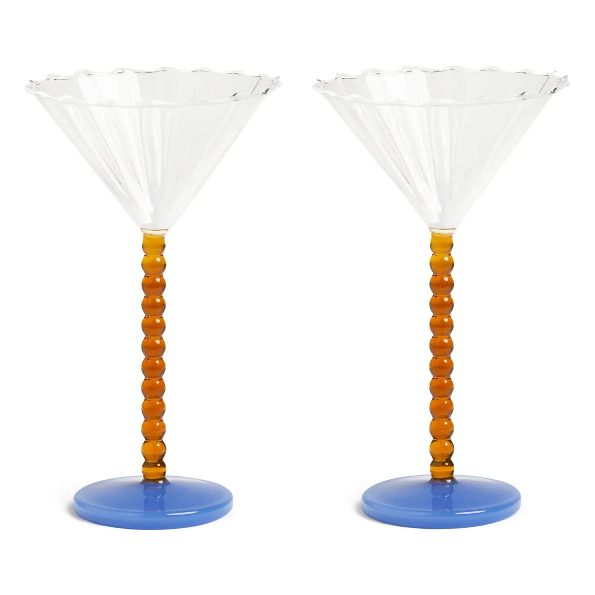 &Klevering - Amber-Colored Pearl Glasses - Set of 2
