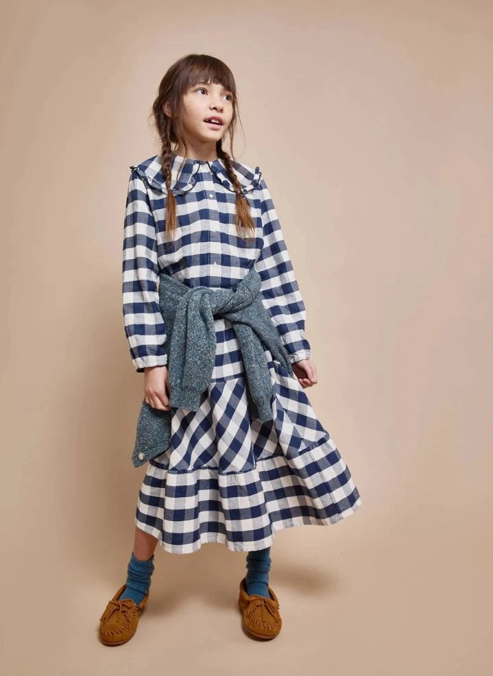 Búho - Gingham Checked Skirt | Navy